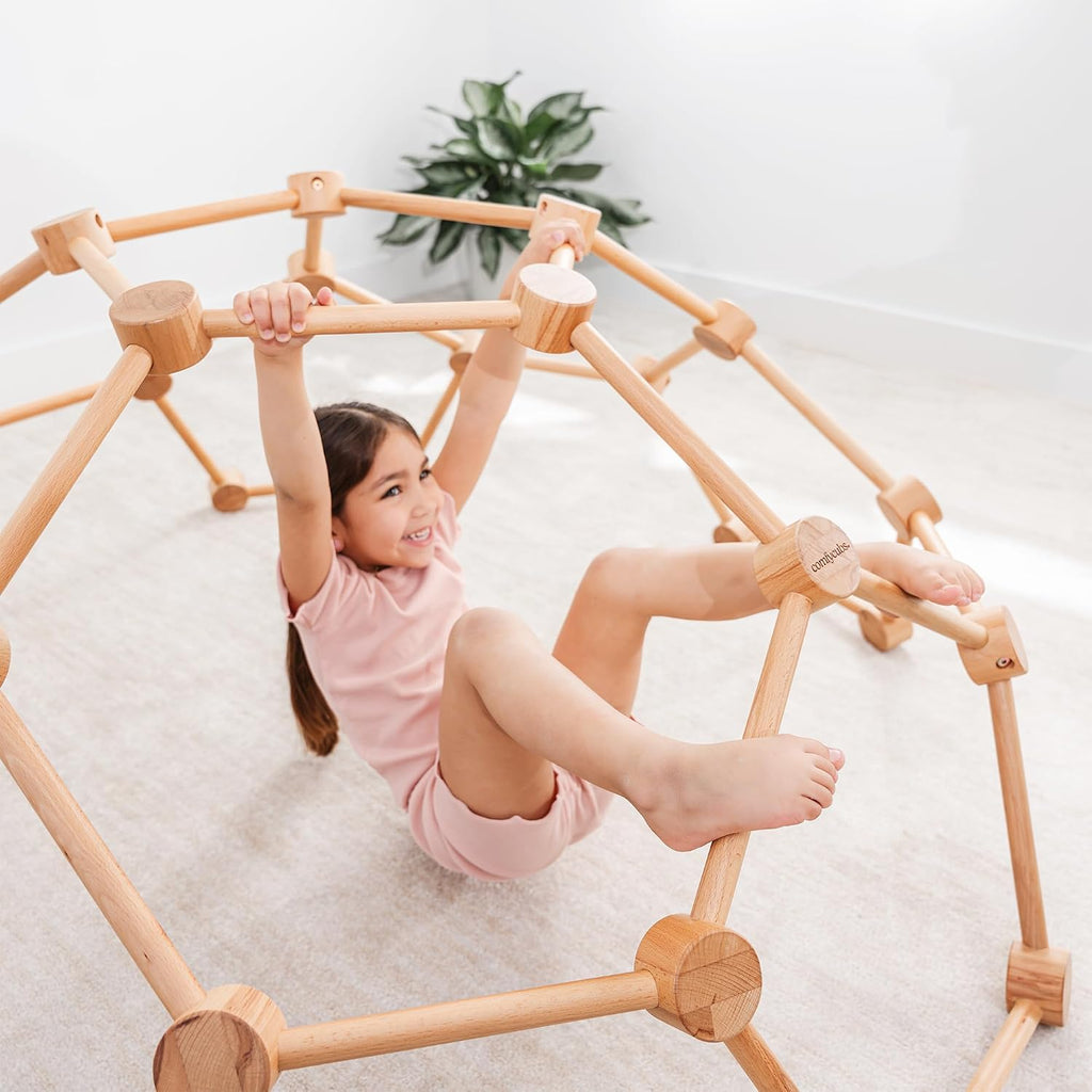 Wooden Toddler Play Gym for 3-6 Years Old - Montessori Climber for Kids - Safe Climbing Toy Support up to 120 lbs