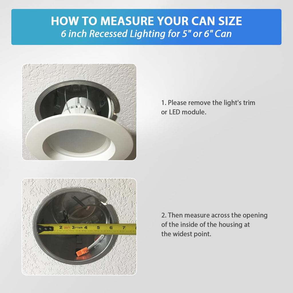 6 Inch Recessed Lights, 5CCT LED Can Lights, Dimmable,12 Pack,Black