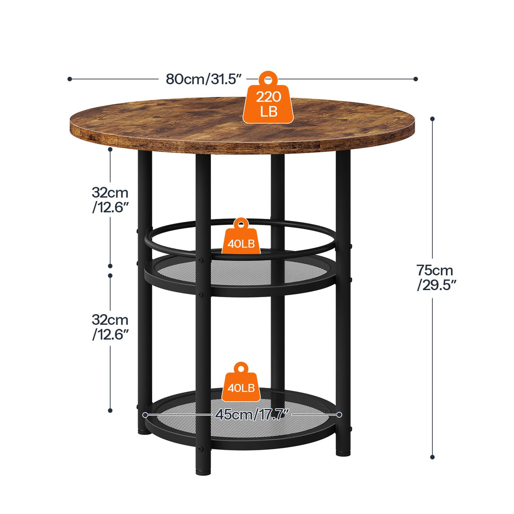 Dining Table, Round Dining Table for 2, 31.5" Kitchen Table for Small Spaces, Farmhouse Small Dining Room Table