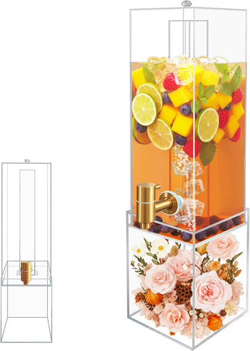 2 Gallon Drink Dispenser for Parties, Beverage Dispenser with Airtight Valve, Large Water Drink Dispenser, Water