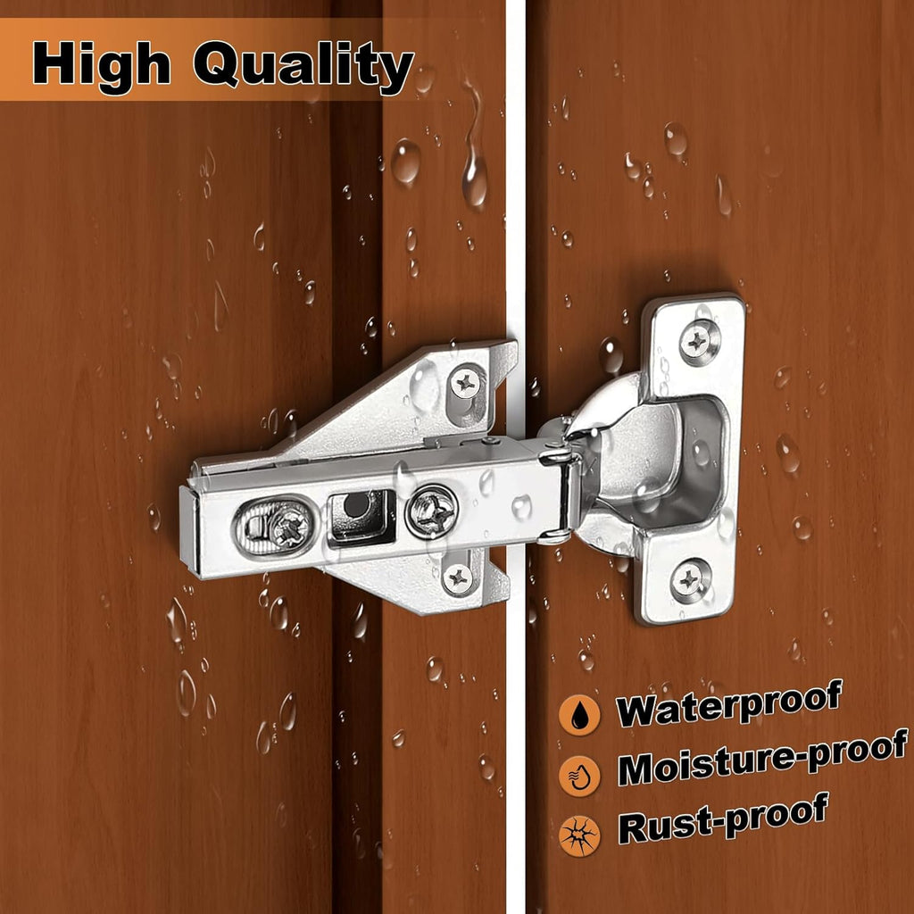 Soft Opening Kitchen Cabinet Hinges 2 Pairs (4 Pieces), Brushed Satin Nickel Face Frame Mounting Concealed Hinges