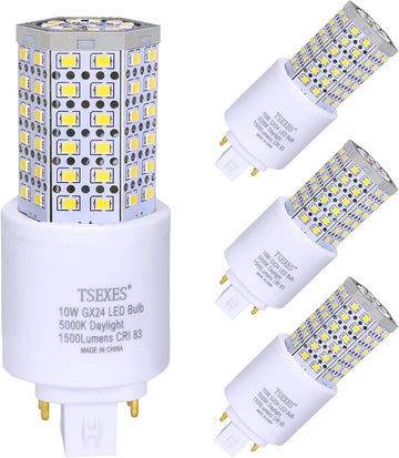 10W GX24Q 4-Pin LED PL-C Bulb,5000K Daylight,Plug-and-Play