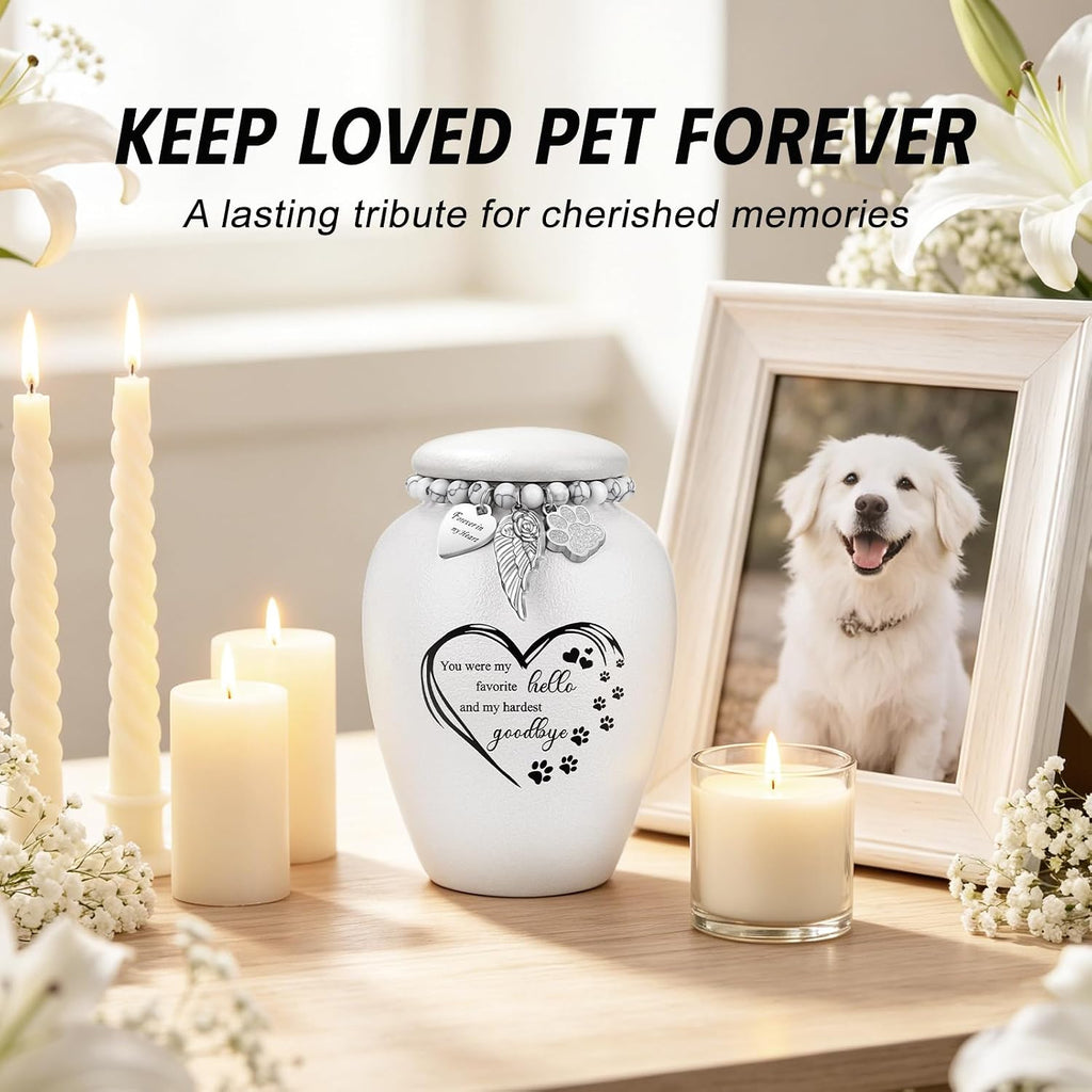 Pet Urns for Cats Dog Urns for Ashes 4.8" Pet Urn Ceramic Small Urns