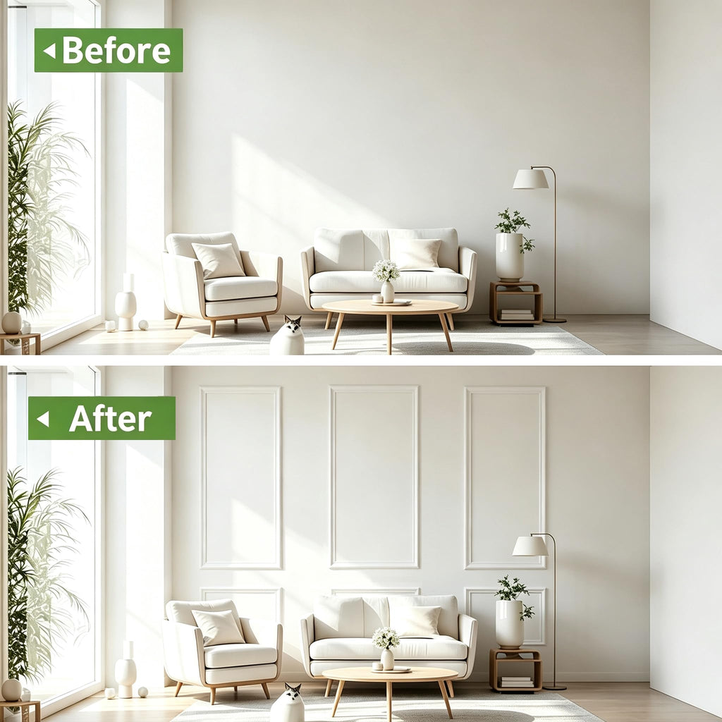 Pre Cut Wall Molding Kit, 3 Set Wainscoting Panels Peel and Stick