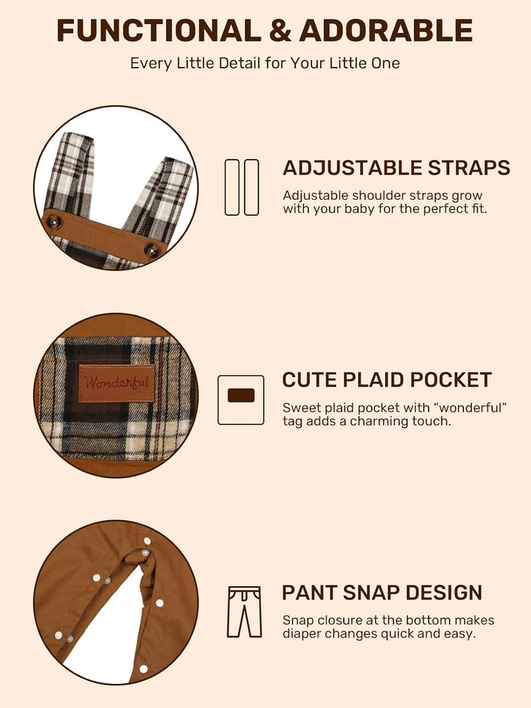 Baby Boy Clothes Outfits Long Sleeve Bodysuit & Overalls