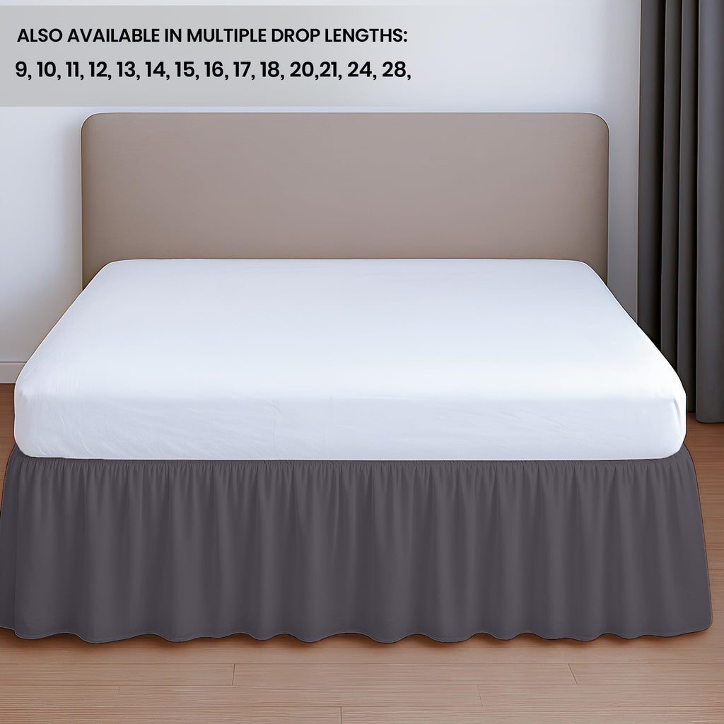13 Inch Drop Ruffled Bed Skirt - Classic Gathered Styling, Platform Style Dust Ruffle with Secure Fit