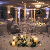 Acrylic Candelabra Centerpieces for Tables, 18.5in Tall 5 Arm Acrylic Candle Holder for Taper LED Candles, Clear