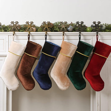 Exquisited Christmas Stockings, 18 Inch Luxury Vintage Thick Velvet Christmas Stockings, Noble Christmas Home - Set of 6