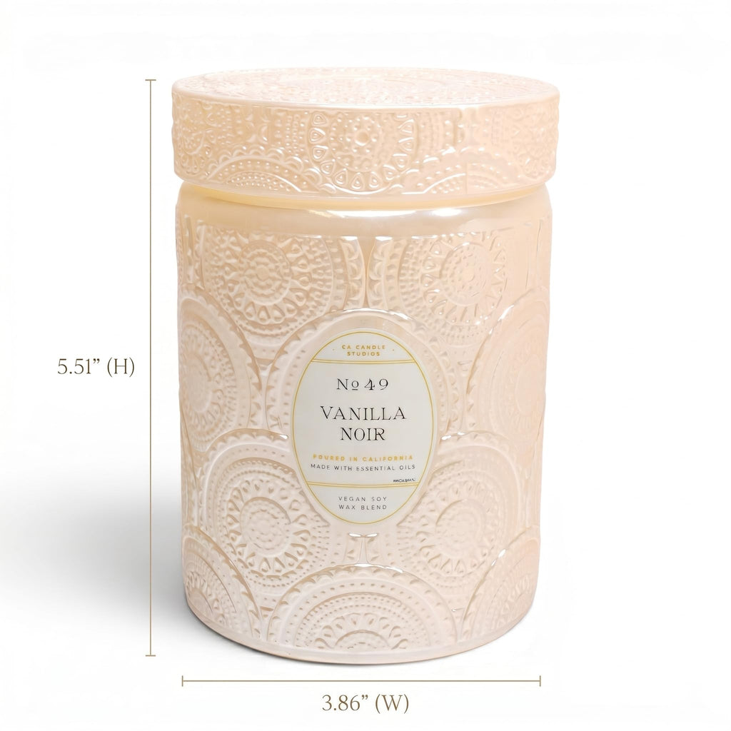 CO - Vanilla Noir Scented Candle - 18oz, Heirloom Collection Design - 80 hr Burn Time - Poured in California Using