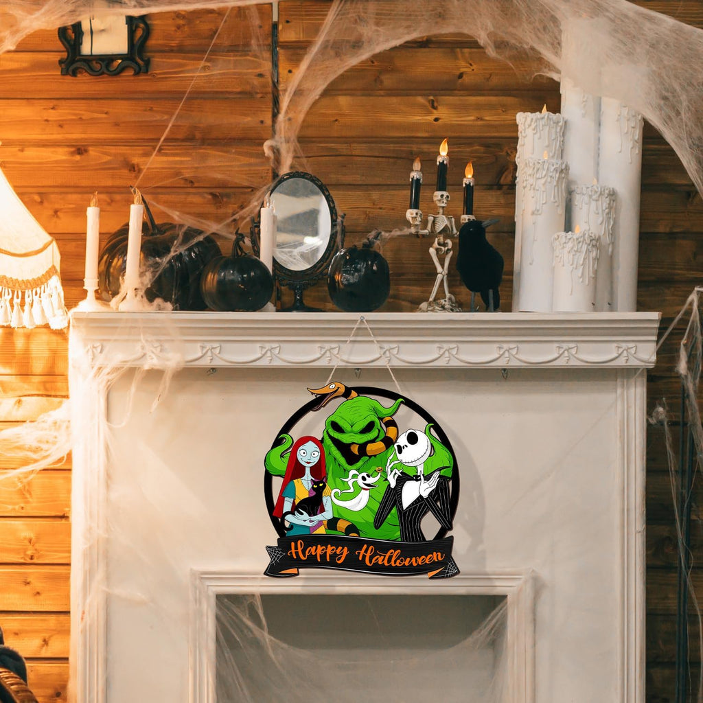 Halloween Nightmare Christmas Decorations Wooden Hanging Door Sign
