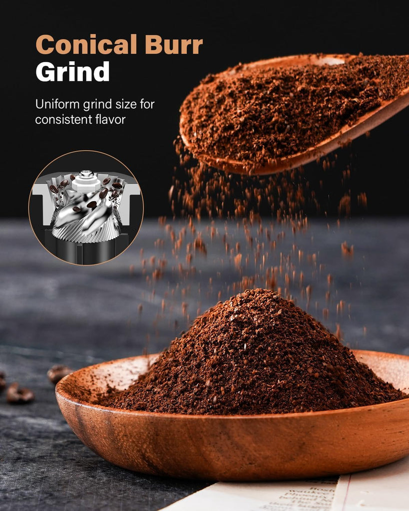 Conical Burr Coffee Grinder Electric, Espresso Grinder Use, Burr Mill with 51 Grind Settings, Precision Electronic