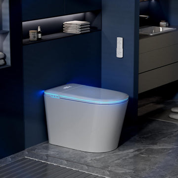 Smart Toilet with Bidet Built in, Bidet Toilet with Heated Seat and Night Light, One Piece Toilet for Bathroom