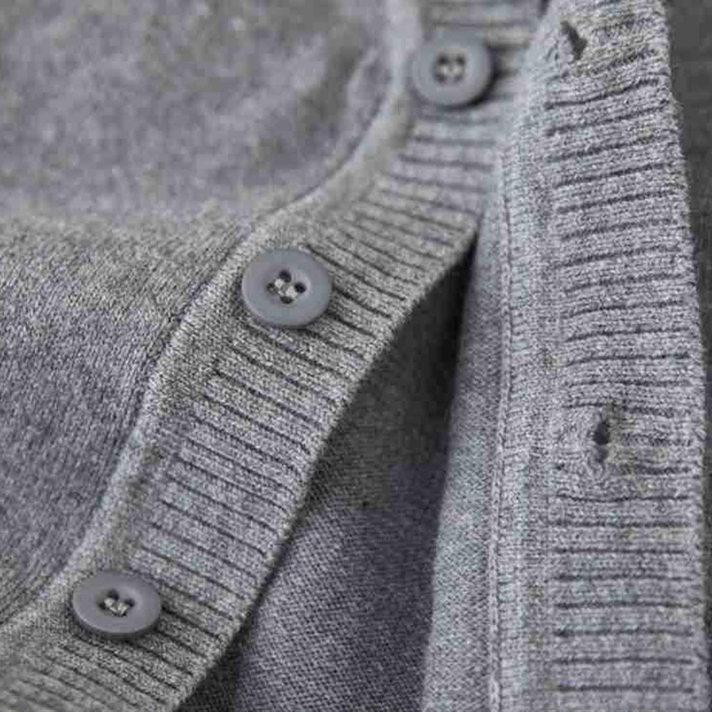 Knit Vest Boys Girls Button‐Up School Uniform Sleeveless Sweater Grey