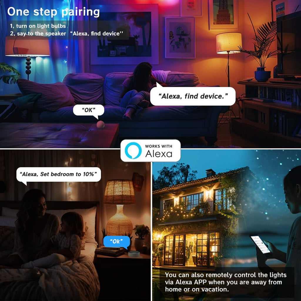 Smart Light Bulbs, 1300LM Color Changing Light Bulb, E26 Smart Bulbs