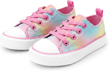 Toddler Sneakers Girls Tennis Shoes for Boys Kids Slip On Sneakers Little Big Lace Up Casual Canvas Shoes