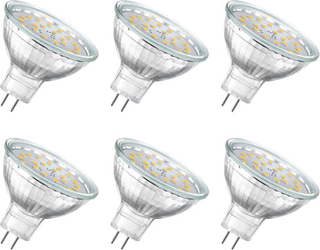 MR11 LED Bulb 3W 12V, 6 Pack Low Voltage Landscape Light Bulbs, 4000K