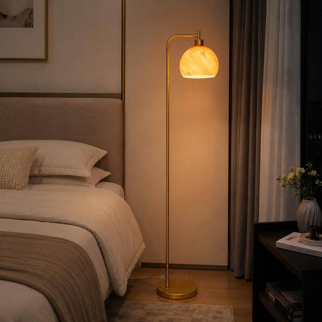 67" Art Deco Floor Lamp with Planet Style Gradient Glass Shade