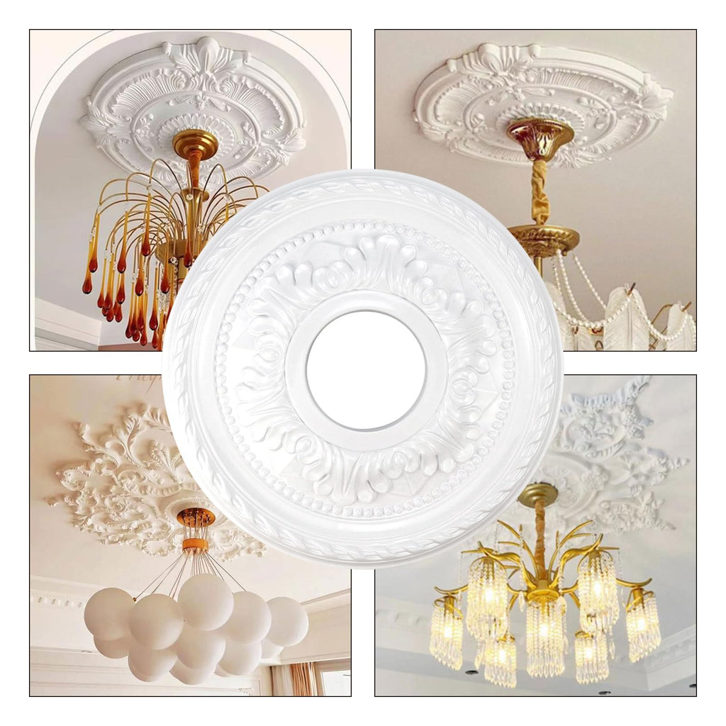 Ceiling Medallions for Chandeliers Ceiling Fan Medallion , shopping mall, bedroom 12.2" Light Medallion White