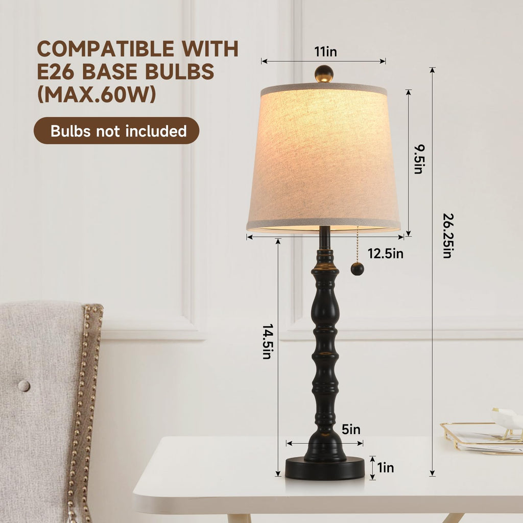 Lamps Set of 2 Modern Farmhouse Table Lamp Bedside Reading Lamps Living Room End Tables Set Lamps for Night Stands