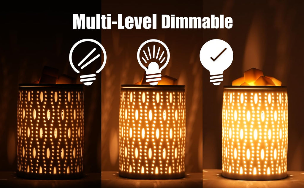 Wax Melt Warmer with Timer White Ceramic Electric Christmas Dimmable Oil Melter Cute Small Light Aromatherapy