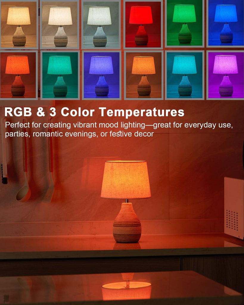 13" H Small Rechargeable Cordless Ceramic Table Lamp, Coastal