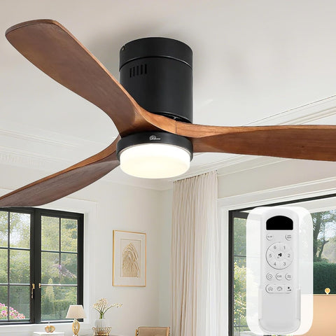 Ceiling Fans with Lights 52 Inch Flush Mount Ceiling Fan with Remote Control