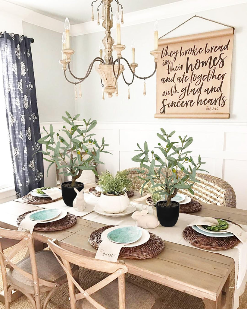 Small Faux Olive Tree with Black Pot for Tabletop