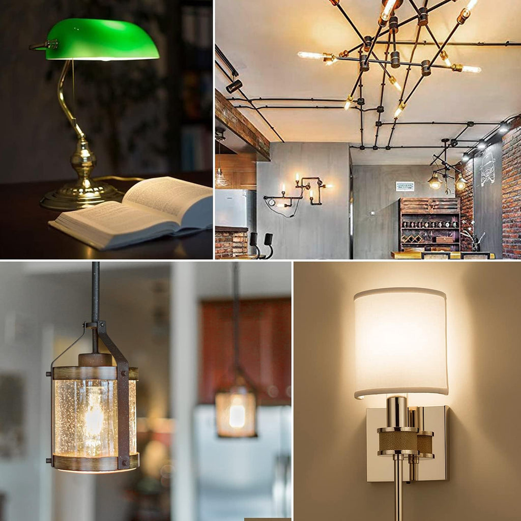 T10 LED Bulb, 5W=60W Equivalent, 3000K Soft White, Vintage Edison Filament Bulb, 500 Lumens, Tubular Light Bulb, Damp