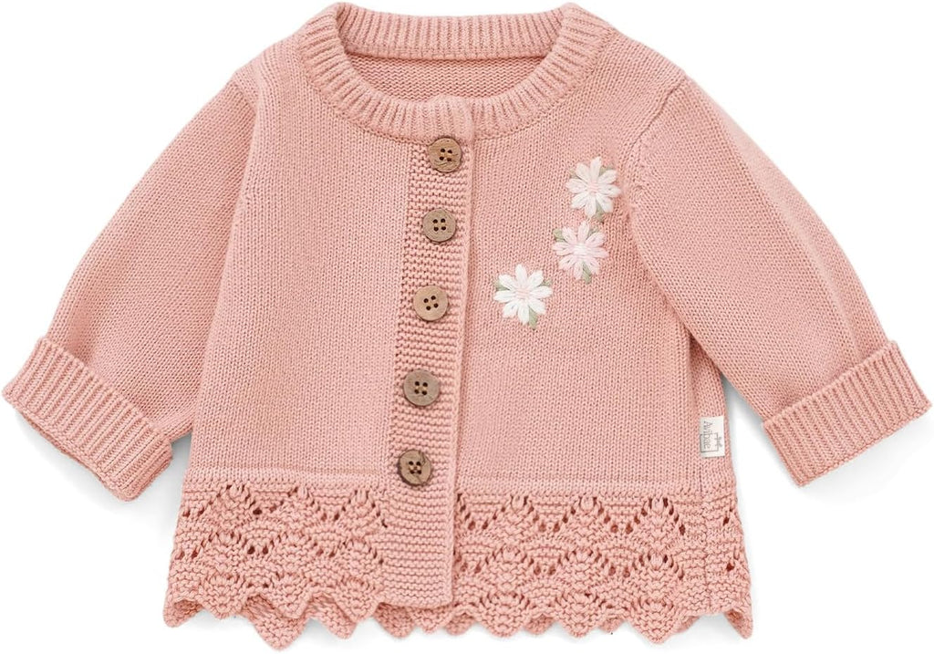 Baby Toddler Cotton Cardigan, Knit Clothes for Baby Girls