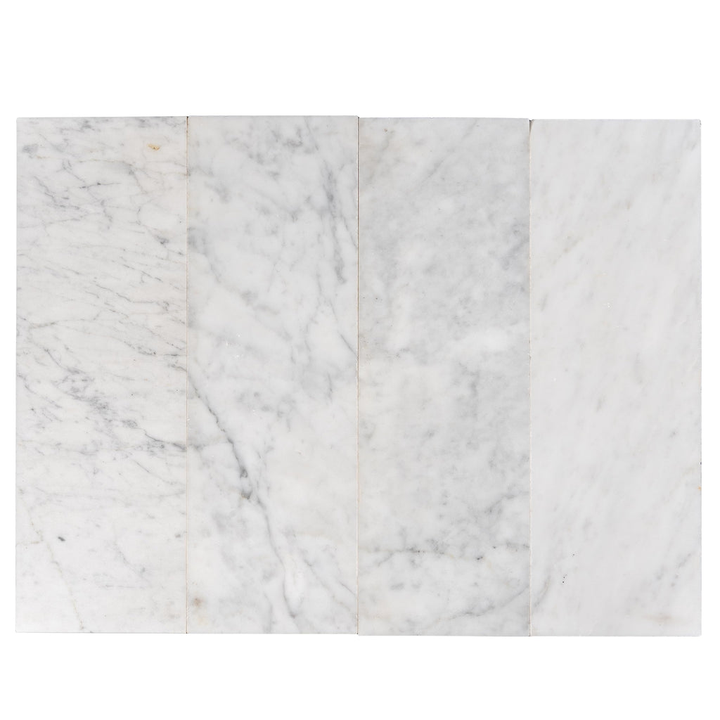 Subway Carrara Marble Tile Gray and White 4x12 Honed 5 sq ft/case 15-Pack