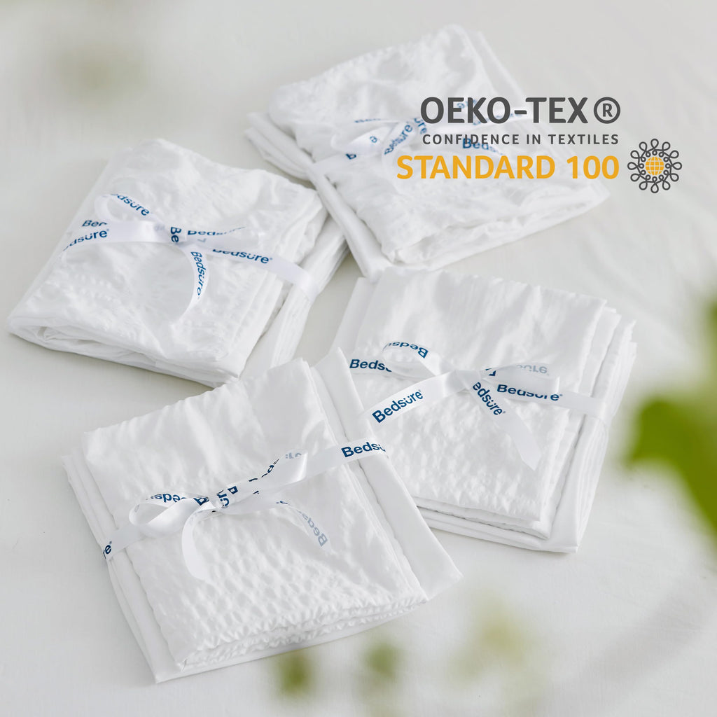 White Comforter Seersucker Bed in a Bag 7Pcs Soft Lightweight