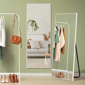 Full Length Mirror, 64" x 21" Alloy Free-Standing Mirror as Floor Mirror Wall Mounted Mirror Large Mirror