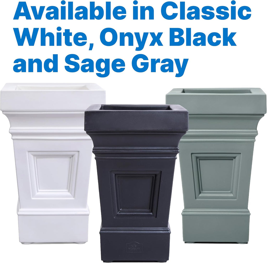 Atherton Square Planter, Large Planters for Outdoor Plants, Gardening and Flower Pot or Porch, Efficient Drainage