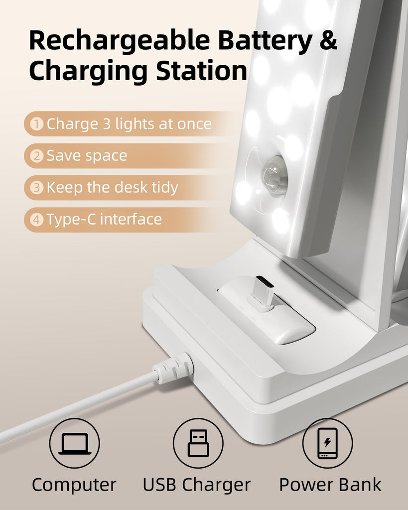 Under Cabinet Lighting with Charging Station, Motion Sensor Lights