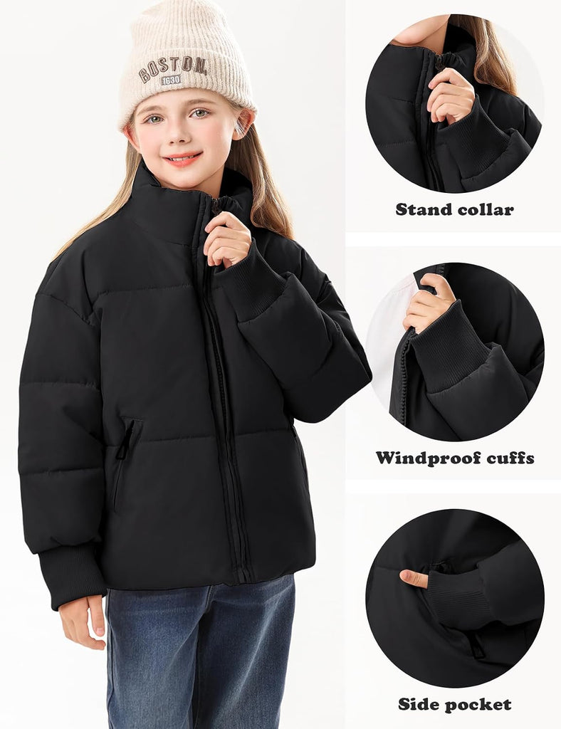 Girls Winter Puffer Jacket Kids Warm Quilted Winter Coat