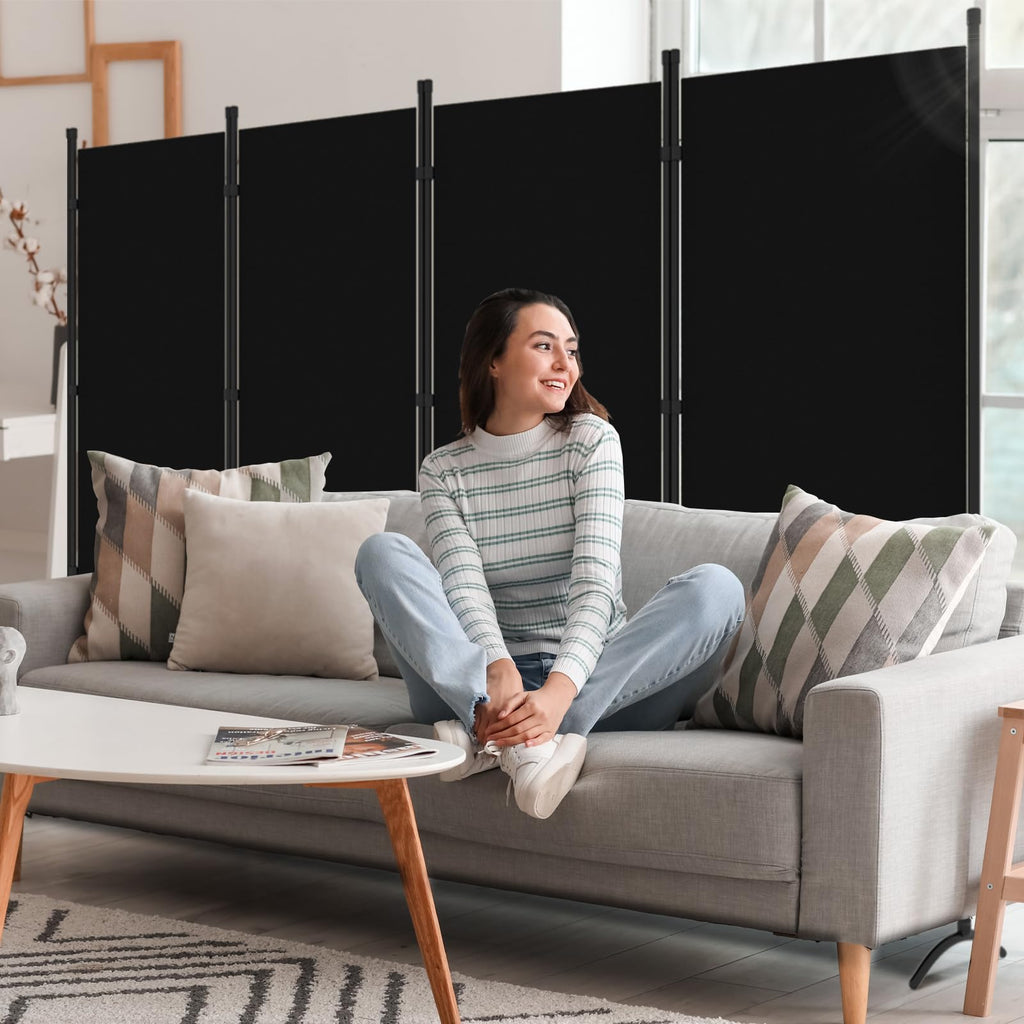 Room Divider, 6FT Tall Folding Partition Room Dividers 4 Panel, Portable and Freestanding Room Divider Screen Wall