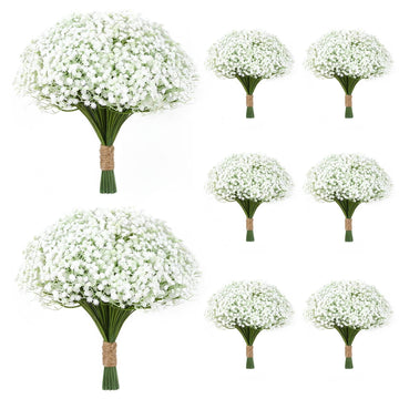 150 Pcs Babys Breath Artificial Flowers, White Baby Breath Flowers Artificial Bulk, Real Touch Faux Flowers Gypsophila