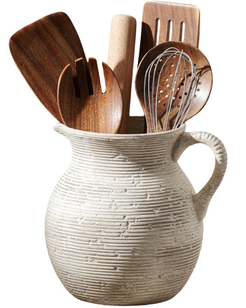 Utensil Holder Counter, Vintage Ceramic Utensils Crocks Utensil Organizer for Spatula Farmhouse Kitchen Decor
