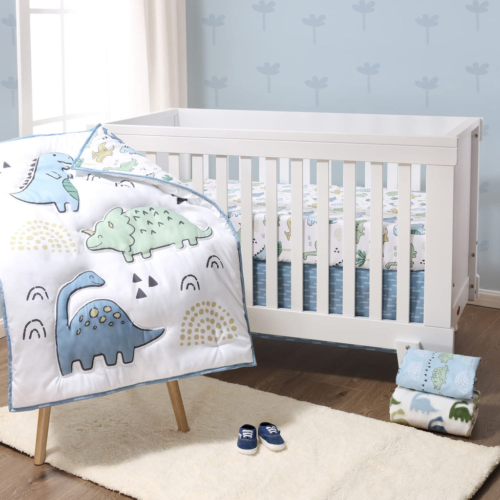 5 Piece Baby Crib Bedding Set for Boys - Newborn, Infant & Toddler Nursery Bed Set Decor with Fitted Crib Sheets