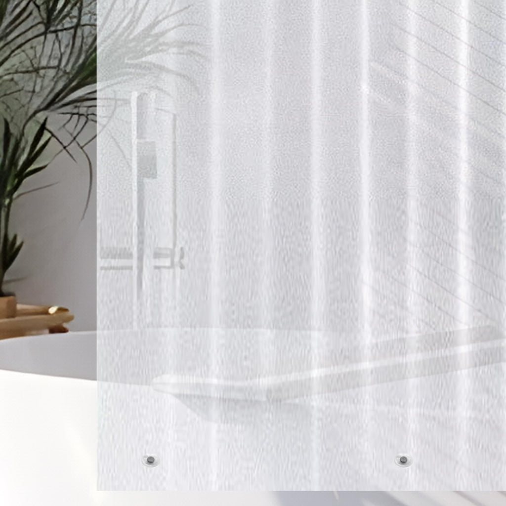 72x84 Frosted Shower Curtain Liner with Side Magnet Clips