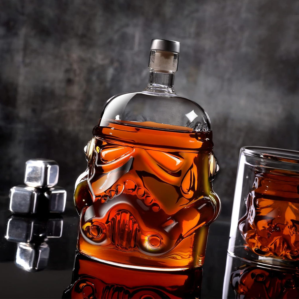 Whiskey Decanter Set, Whiskey Decanter with 2 Glasses, Decanter Set for Men Scotch Bourbon Vodka, Bosses Day Gifts