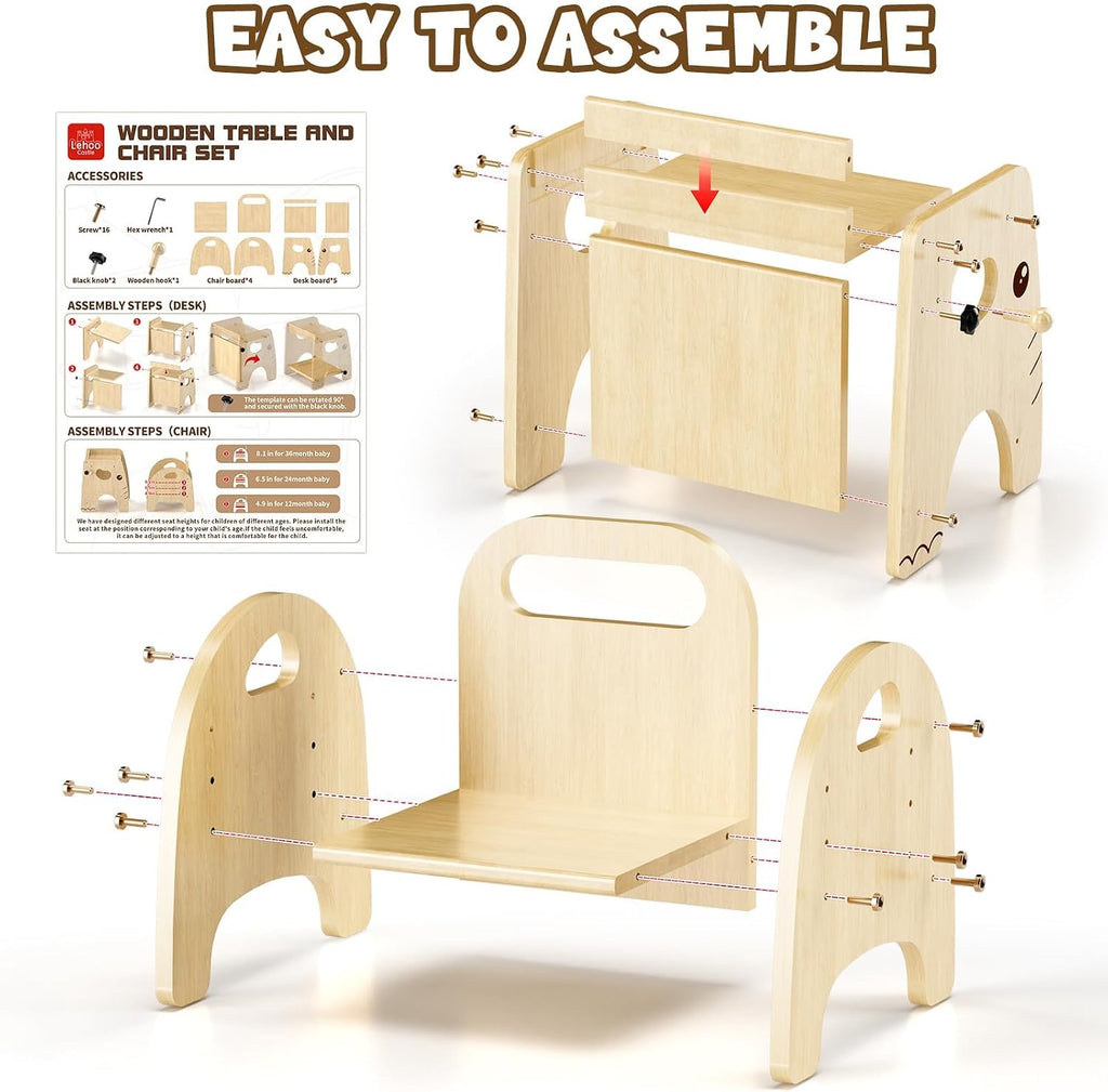 Montessori Weaning Table and Chair Set for Toddler Age 1-3