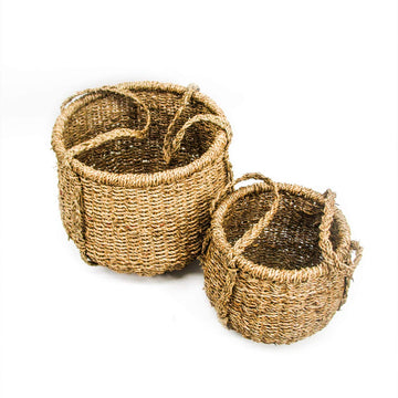 Tall Woven Seagrass Planter Basket (Set of 2)