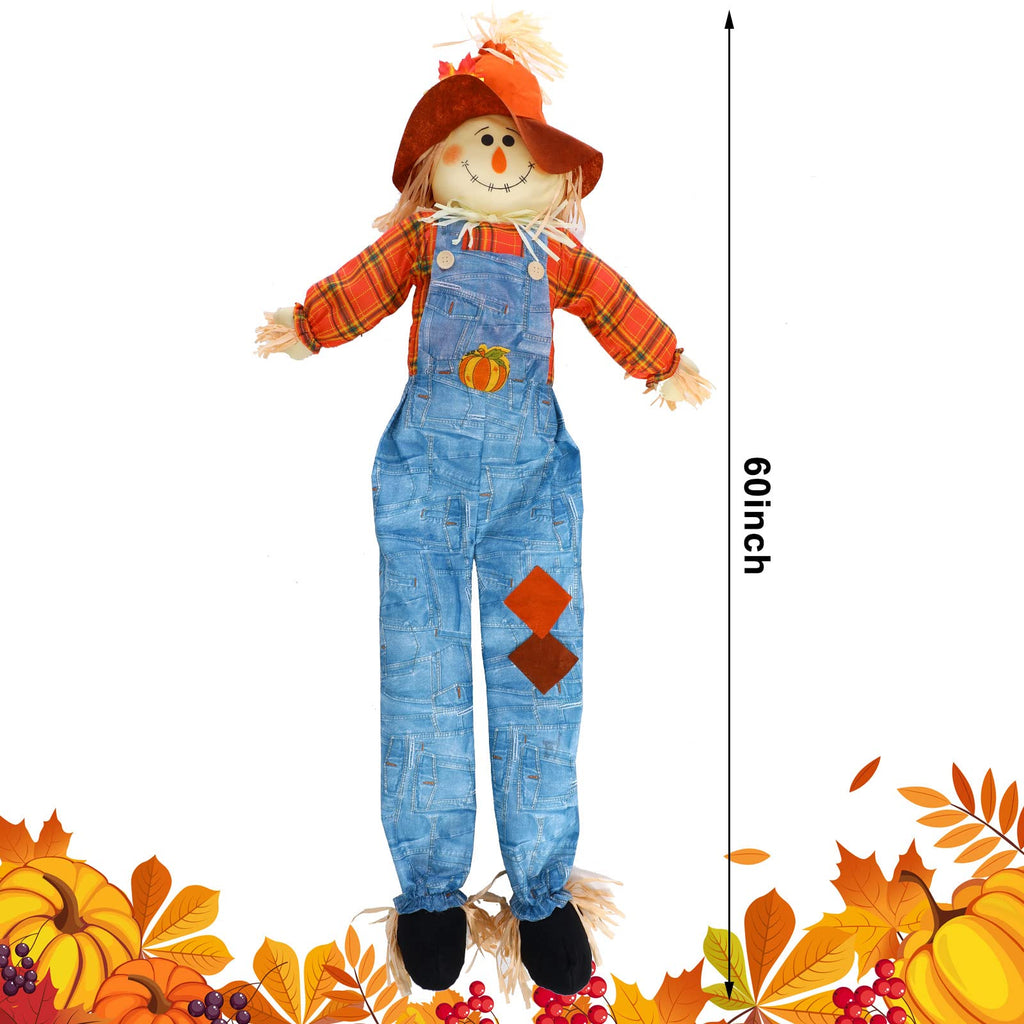 60 Inch Large Scarecrow Fall Outdoor Porch Yard Garden Decoration