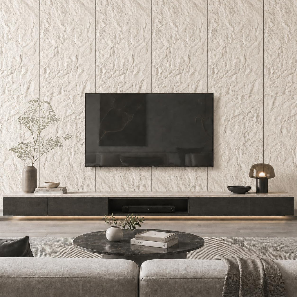 4 PCS Faux Stone Wall Panel 47.2'' x 23.6'' Mountain Rock Texture