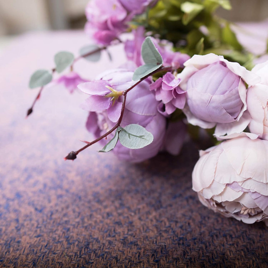 Large Artificial Peony Silk Flower Bouquets Arrangement Wedding Centerpieces (New Purple) - Set of 2
