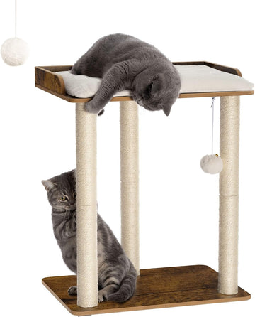 Modern Cat Tree for Large Cats, Full Sisal Cat Scratching Post