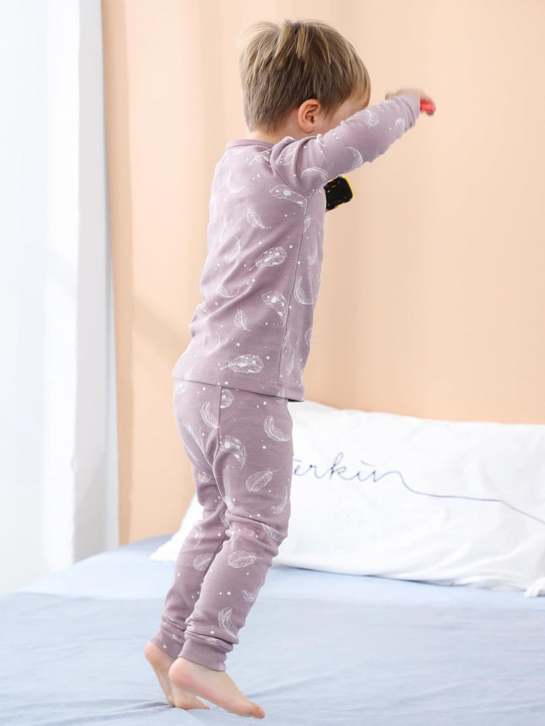 Toddler Pajama Set 12M-, Organic Cotton Piece Long Sleeve PJs