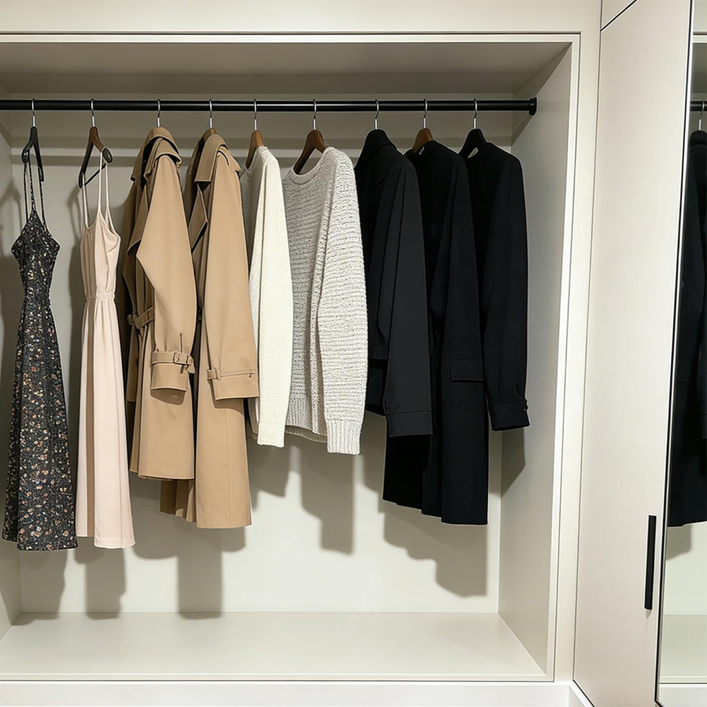 Closet Rods for Hanging Clothes,17-70 Inch Adjustable black Closet Rods