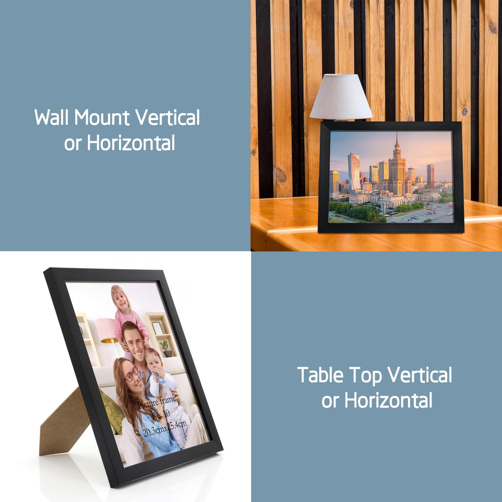 Black 8x10 Picture Frame Bulk, Multi 8 x 10 Photo Frames Set for Wall Hanging or Tabletop, 12 Pack